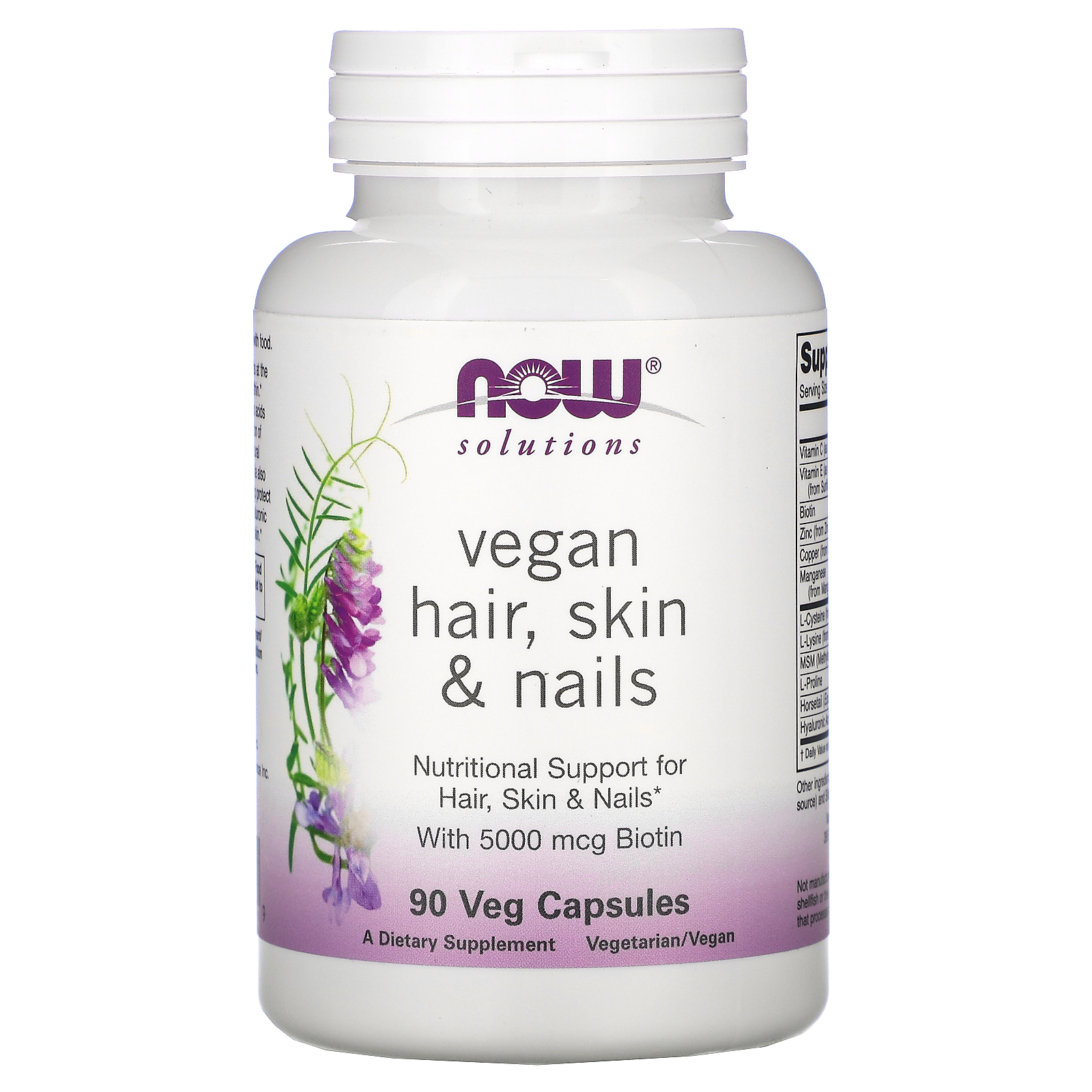 NOW SOLUTIONS VEGAN HAIR,SKIN & NAILS NUTRITIONAL SUPPORT – Unique Pharmacy